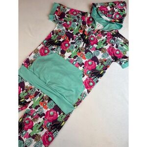 Girls Western Cowboy Cactus Flower  two piece Outfit Set‎ 7 8 Years XL  Cute New